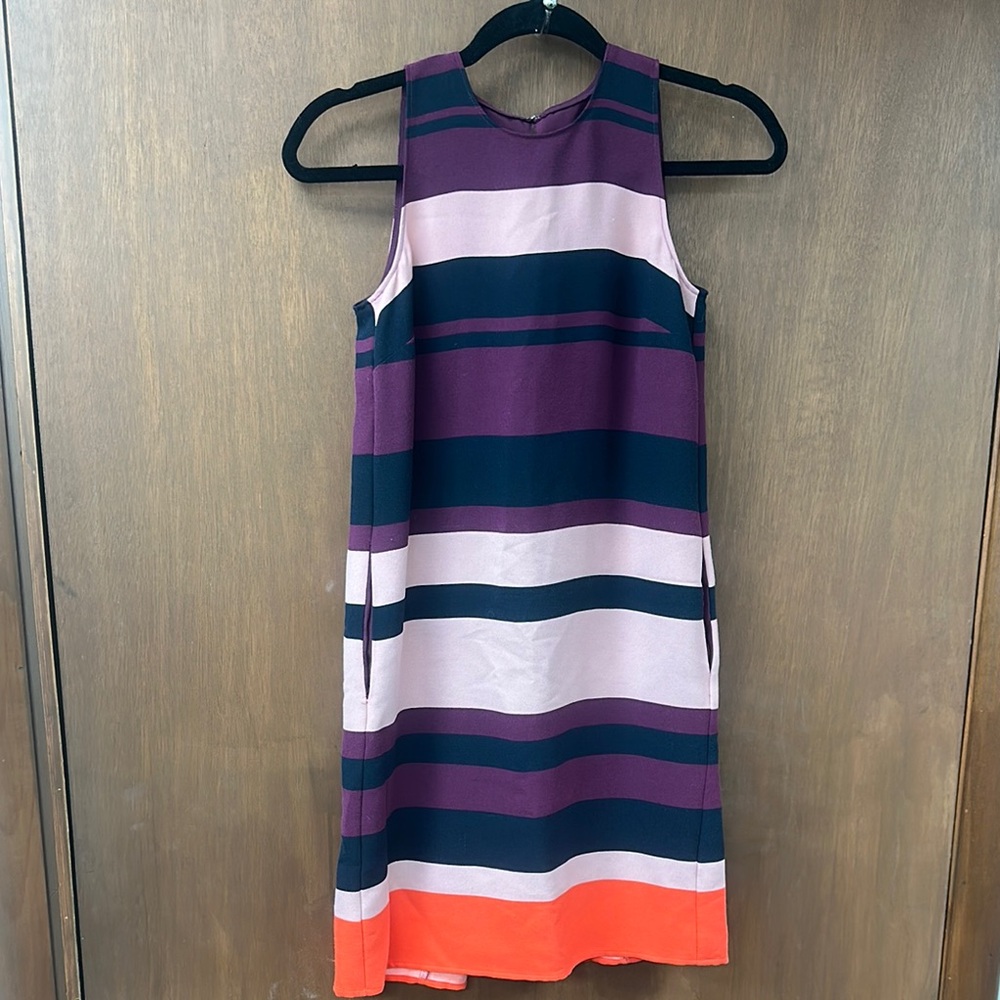 Ann Taylor Petite Dress multicolor sleeveless swing. Size XXSP